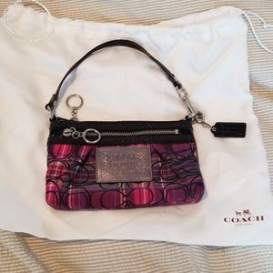 NWOT Coach Poppy Logo Tartan Wristlet Clutch